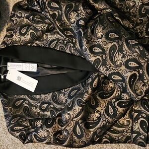 Elegant Black and Gold Paisley Women's Blazer